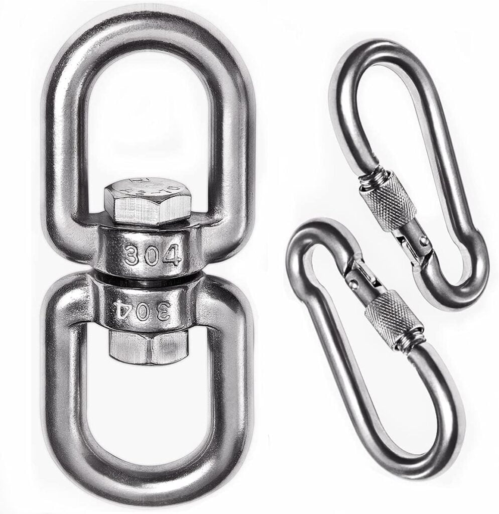 Double Ended Swivel Eye Hook 304Stainless Steel Anti Twist Chain Rope Hooks  Ring